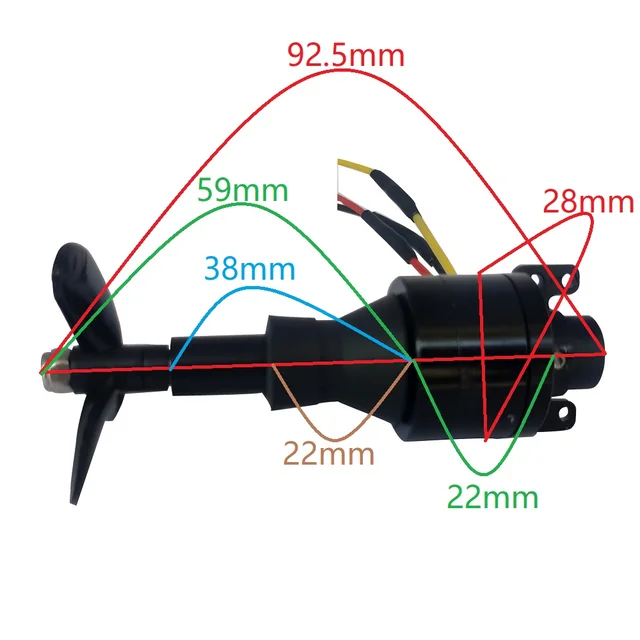 2822 Brushless RC Boat Motor 2-4S 16800RPM Underwater Thruster Motor 3-blades Propeller Kit for DIY ROV Robot Model Boat Submari 4