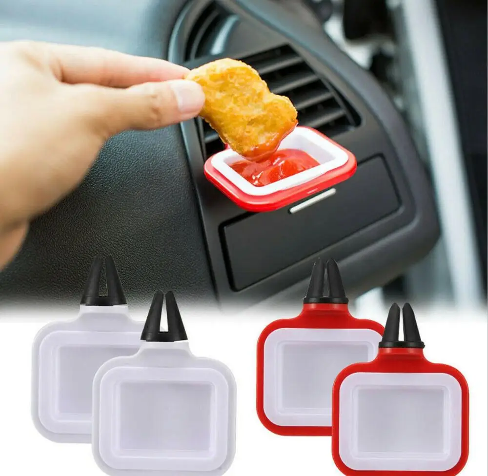 2019 hot sale Removable Car Sauce Holders Stand Dip Clip In Car Ketchup Rack Basket Dipping