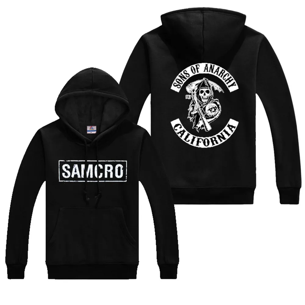 Spring Sons of anarchy Coats Fashion SAMCRO Casual Sweatshirts Hip Hop Men's SOA Sportswear Hoodie Male Print long sleeves Hoody | Мужская
