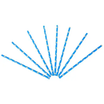 

Paper Straws - Blue with Daisies Floral Pattern - Perfect For Weddings - 100pcs