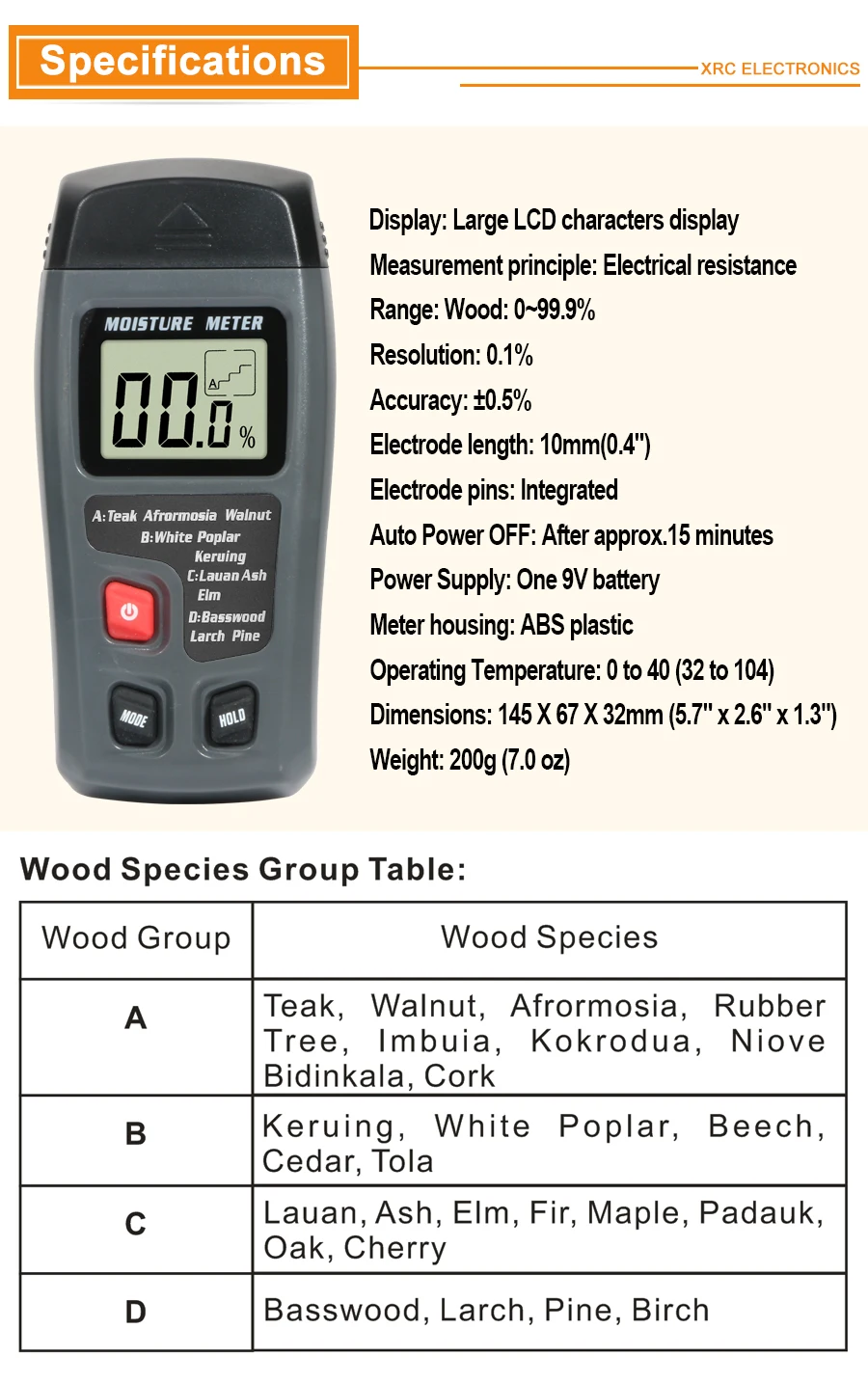 Wood moisture meter MT10 description 03