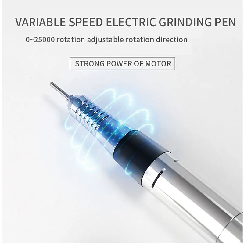 Comprar Máquina taladradora de uñas máquina eléctrica para pulir fuerte pedicura recargable portátil de RPM para herramientas de uñas de manicura