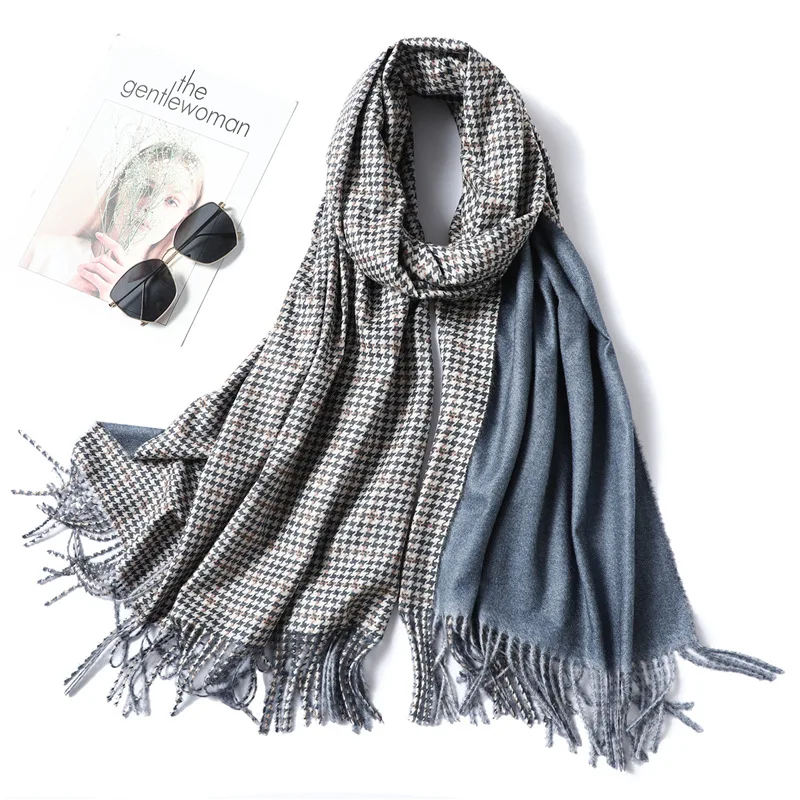 Фирменный дизайн зимний шарф женский теплый толстый мягкие платки и обертывания две стороны дамы пашмины бандана женский echarpe