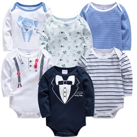 Kavkas 3 6 PCS/SET Baby Bodysuit 100% Cotton body bebe Girl Boy Clothes Cartoon Print Long Sleeve Autumn Winter Clothing 5