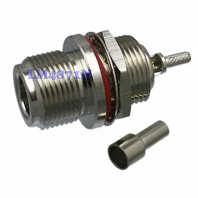 

DHL/EMS 50 LOTS Connector N female bulkhead window crimp RG174 RG316 LMR100 back panal mount -d2