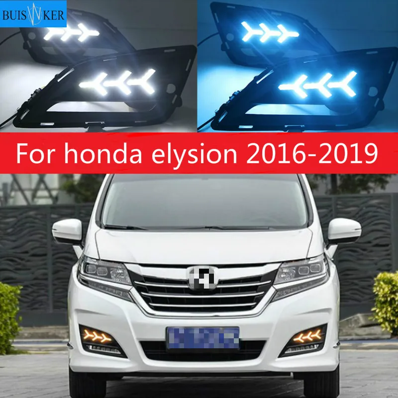 

1 комплект LED DRL налобный фонарь для elysion противотуманный светильник автомобильный головной светильник для honda elysion Дневной светильник аксессуары для автомобиля 2016 ~ 2019
