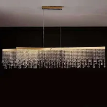 Plafonnier LED suspendu avec chaîne en cristal, design nordique luxueux, éclairage d'intérieur, luminaire décoratif de plafond, idéal pour un salon, un Restaurant, un Bar ou un café