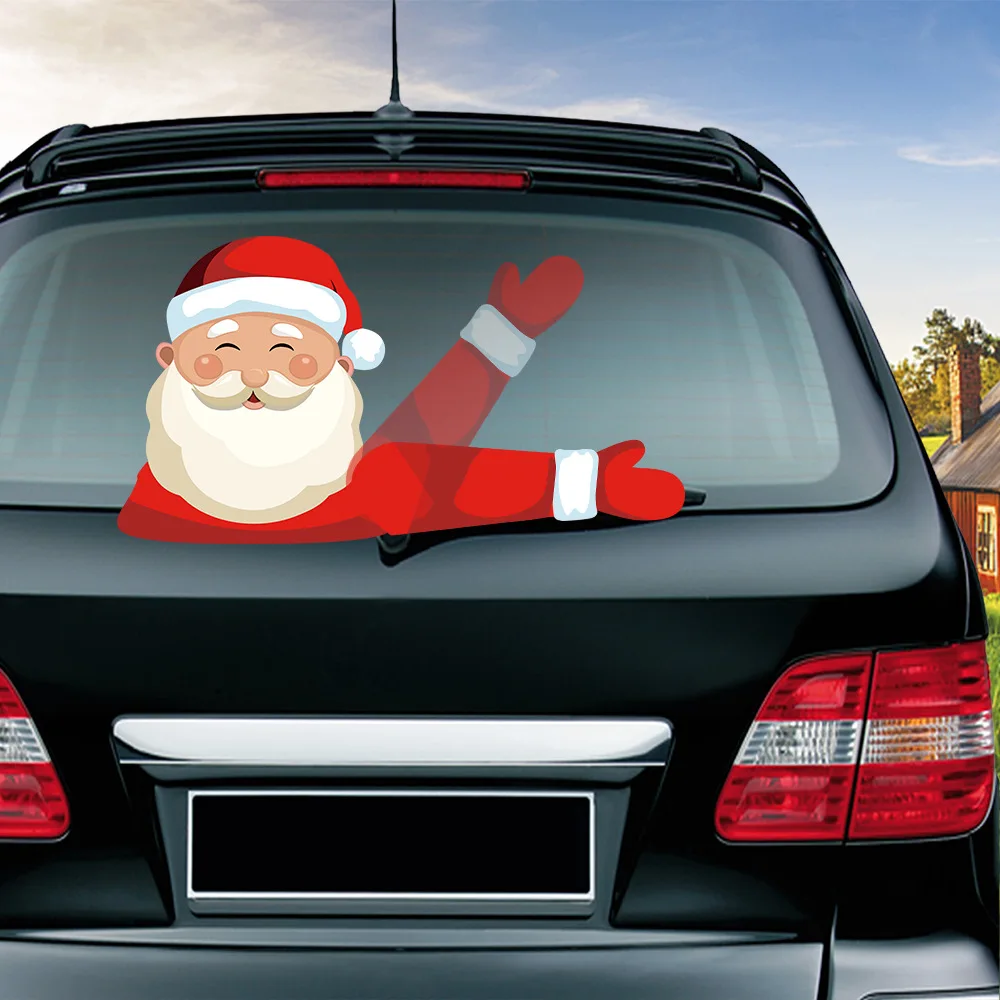 Рождественская Автомобильная наклейка, серия, съемная, ПВХ, на заднее стекло, стеклоочиститель, автомобильная наклейка, Стайлинг для автомобиля, авто украшение - Название цвета: 4