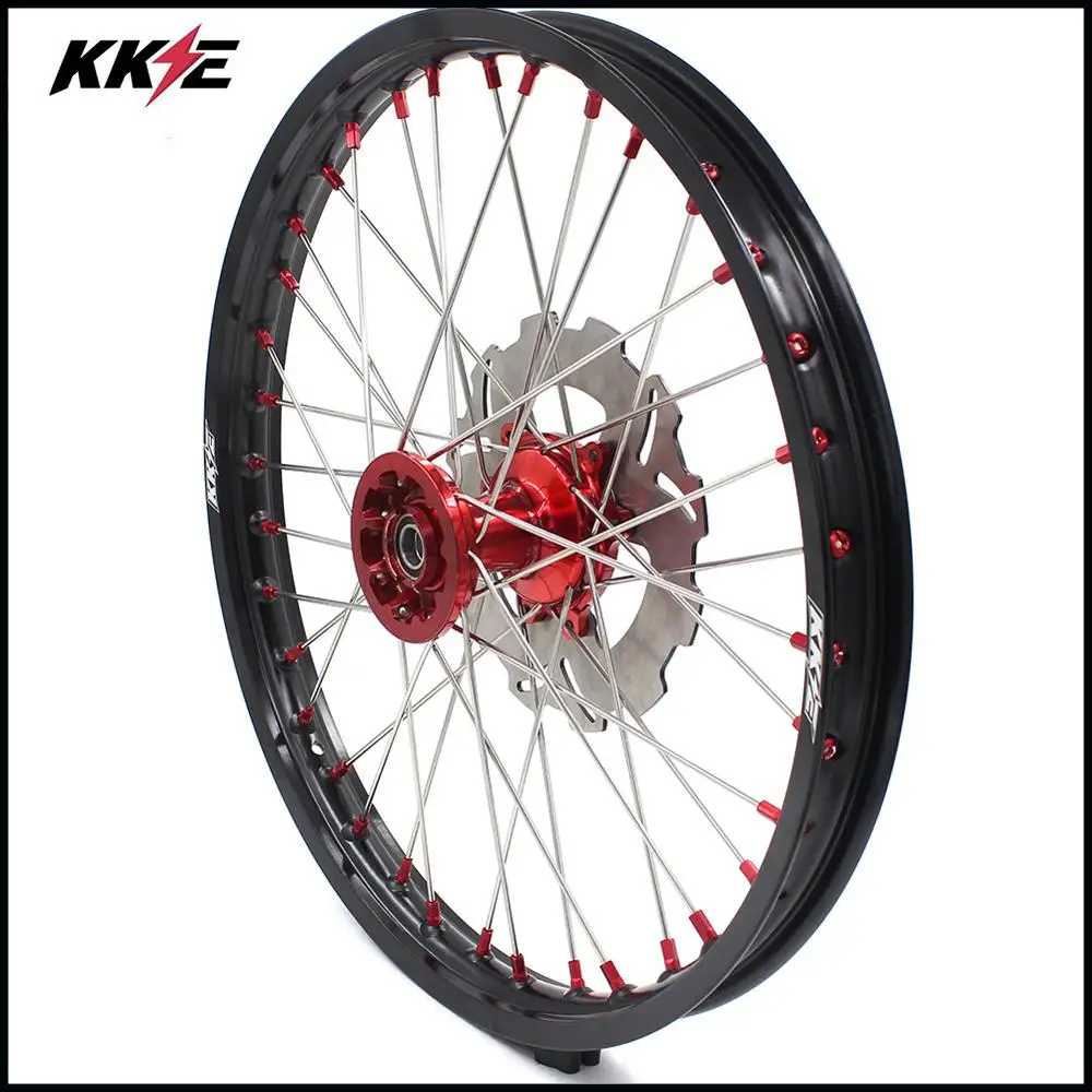 21/18 литья полный эндуро колеса Набор для HONDA CRF250R 2004 2013 CRF450R 2002 2012 240 мм диски черный