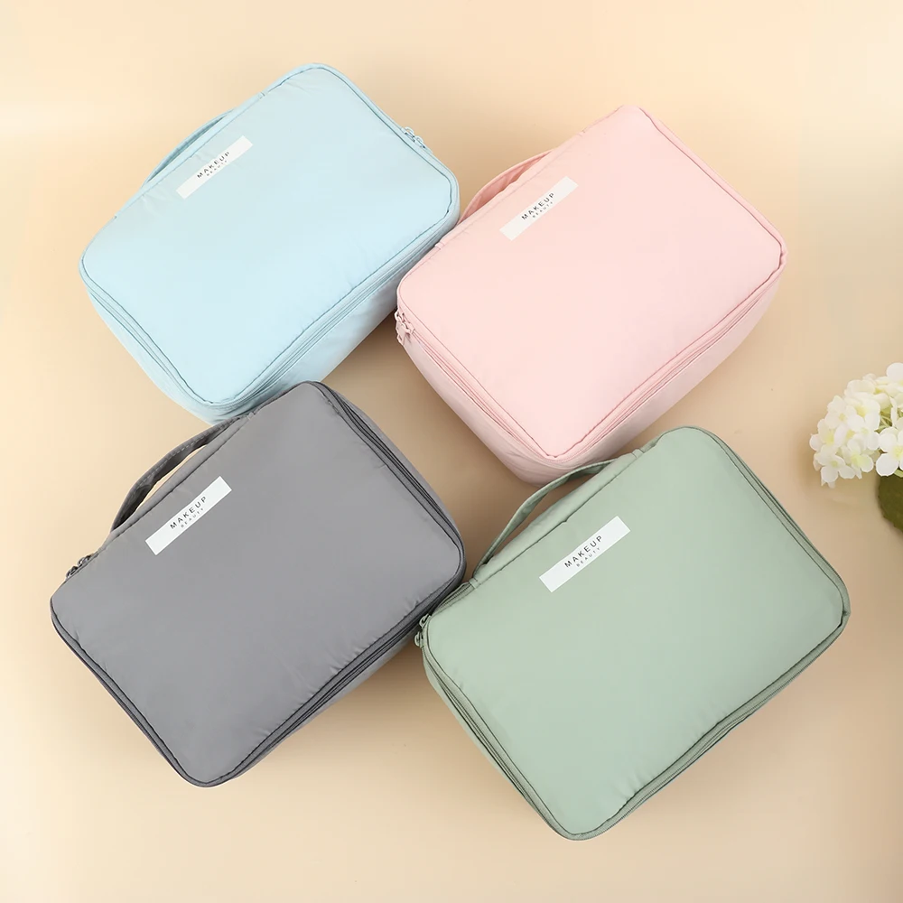 

1PC Candy Color Large Capacity Nylon Cosmetic Bags Portable Makeup Storage Case Toiletries Washing Bag Make Up Pouch Accessory