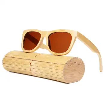 

Wooden Sunglasses Handmade Unisex Polarized Sunglasses Bamboo Wood Frame Fishing Temple Square Glasses