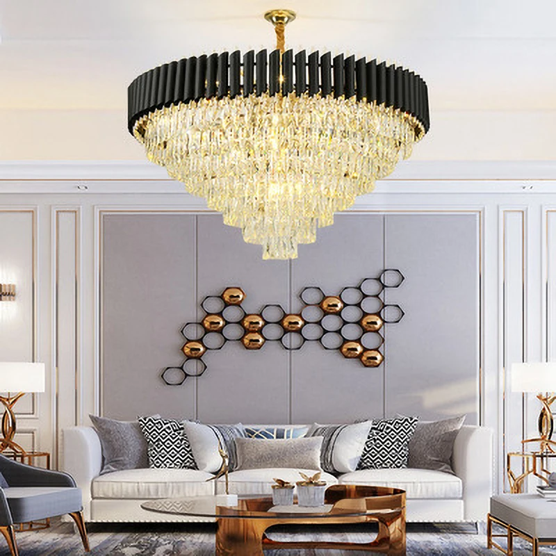 

Nordic New Arrival Crystal Lamp square chandelier lustre K9 Crystal Suspension chandelier lighting for Cafe Living Bedroom Foyer
