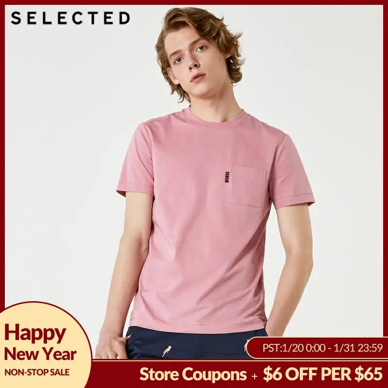 

SELECTED Men's Summer 100% Cotton O-Neck Short-sleeved T-shirt S|419301523