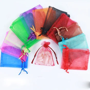 

120PCS Small Drawstring Bag Mesh Mini Jewelry Packaging Pouches Candy Gift Bag Case