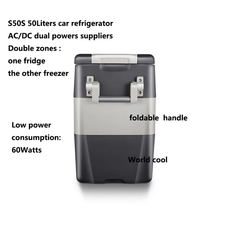 Mini Refrigerator Camping Refrigerator 50L AC DC12/24V Compressor Camping Picnic Outdoor Portable Car Refrigerator Deep Freezer Cooler Box Mini Fridge Traval Home Use