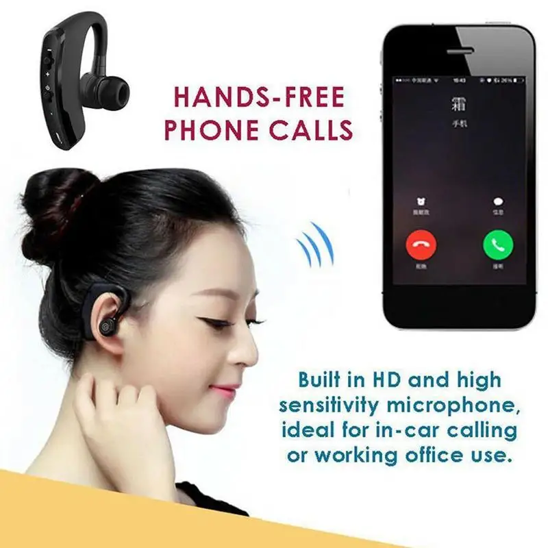 V9 Bluetooth Earphones Noise Control Business Wireless Bluetooth with Headset Sport Handsfree Mic For Driver Wireless