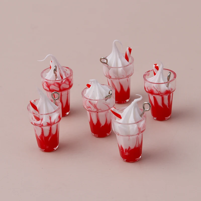 10pcs 26x13mm Cartoon 3D Resin Ice Cream Charms for DIY Making Pendants Necklaces Cute Earrings Handmade Bracelets