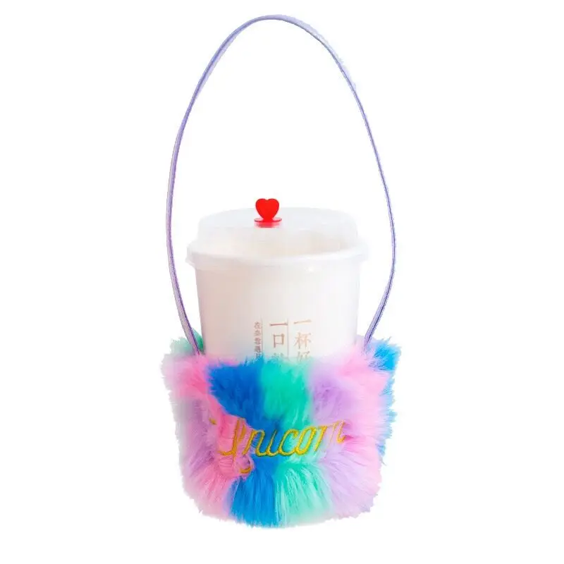 Bentoy Milkjoy Радужная чашка рукав рука Kawaii Корея Девушки Детская забавная плюшевая монетница - Цвет: 1