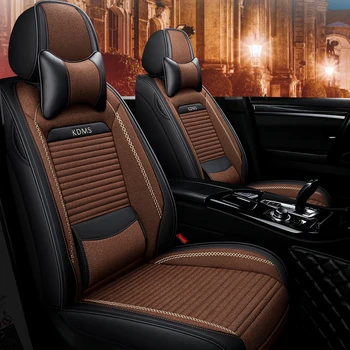 

Full Coverage PU Leather car seat cover flax fiber auto seats covers for bmw7 series bmw8 series bmw i8 xi x2 x3 bmw x5 x6