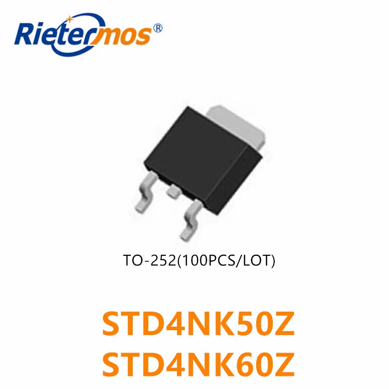 100 шт. STD4NK50Z D4NK50Z 4NK50Z 4NK50 STD4NK60Z D4NK60Z 4NK60Z 4NK60 TO252 оригинал | Электроника