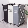 Dirty Clothes Storage Basket Three Grid Organizer Basket Collapsible Large Laundry Hamper Waterproof Home Laundry Basket ► Photo 1/6