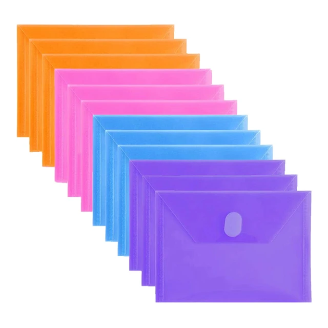 5 Packs A6 Clear Envelopes File Folder Bill Bag Pencil Case with