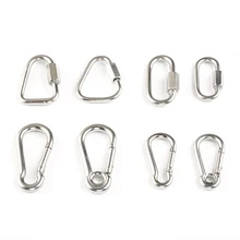 1 PCS 304 Stainless Steel Ring Snap Hook Spring Gate Trigger Clasps Clips for Leather Craft Belt Strap Webbing Keychain Hooks