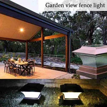 

Solar Powered LED Post Light Cap Fence Landscape Lamp Garden Solar Column Headlight Gate Fence Wall Courtyard Cottage Solar Lamp