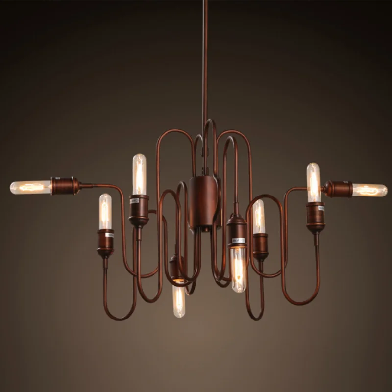 

Креативная Личность Ретро Кованые Железные 8 головок американский кантри Лофт промышленный Ресторан Бар впитывают купол светильник