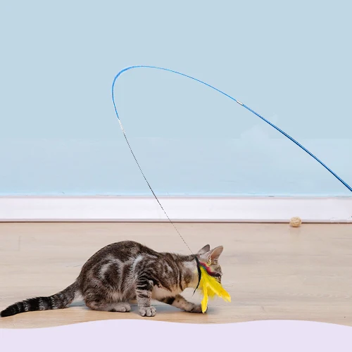 12 Pcs Funny Cat Toy Set Colorful Feather Replacement Interactive Cat Toys Kitten Feather Teasing Wand Toy Fishing Rod Gatitos
