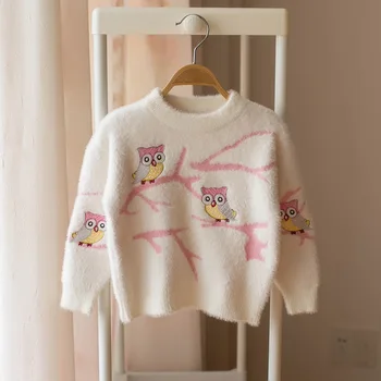 

baby girl clothes toddler girl sweater Cartoon owl pattern cute top 2019 autumn winter baby sweaters long sleeve clothes