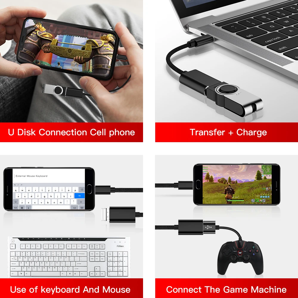 USB-C OTG кабель тип-c штекер USB 2,0 Женский металлический конвертер USB 2,0 тип-c OTG для samsung S10 S9 Macbook Xiaomi Mi8 huawei