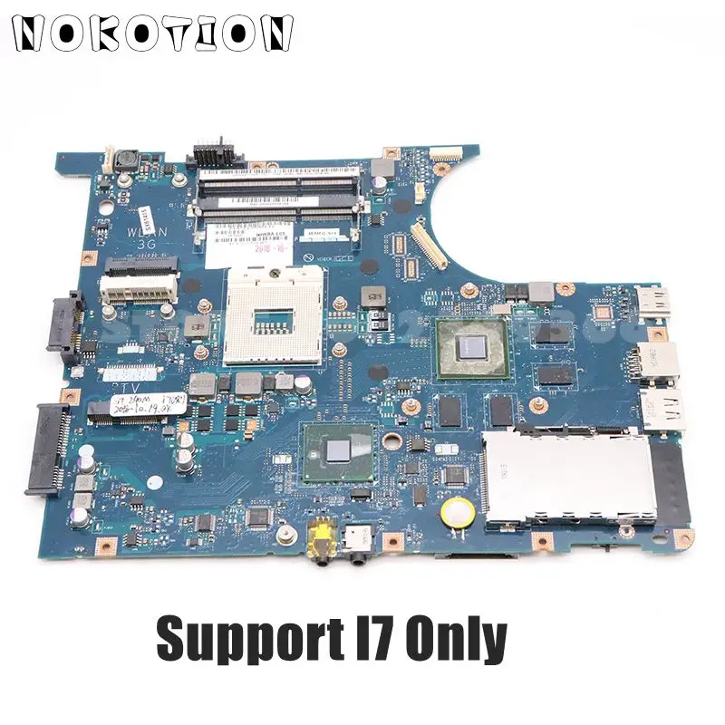 NOKOTION NIWBA LA-5371P основная плата для lenovo Y550 Y550P материнская плата для ноутбука HM55 DDR3 GT240M поддержка только I7