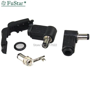 

5Pcs Black 2.1mm x 5.5mm 2.5mm x 5.5mm DC Power Male Plug Jack Adapter 90 Degree Male 5.5*2.1 5.5*2.5 mm DC Power Plug Connector