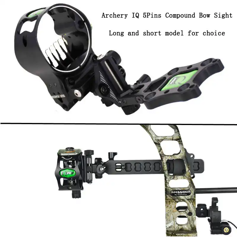 Archery Micro Adjustable Stainless Steel Hunting Compound Bow Sight 5 Pin .019