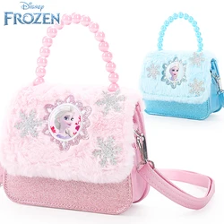 Mochila de felpa con dibujos animados de Frozen y Elsa para niños, bolso de hombro de Anime de Disney para guardería, bolso cruzado para niñas, juguetes de regalo de Navidad