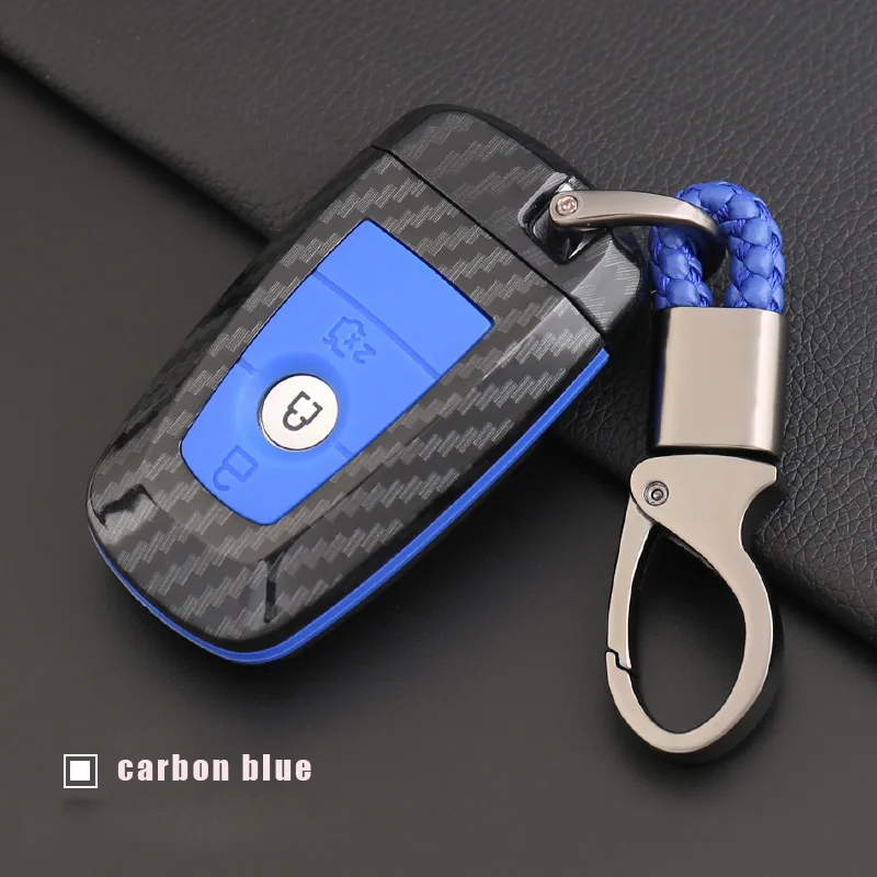 3B углеродное волокно силиконовый чехол для ключей для Ford Mondeo Smart Key - Название цвета: A-blue