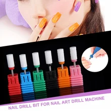 6 типов керамический сверло для ногтей, маникюрный аппарат, аксессуары, вращающаяся электрическая пилка для ногтей, маникюрный резак, инструмент для дизайна ногтей