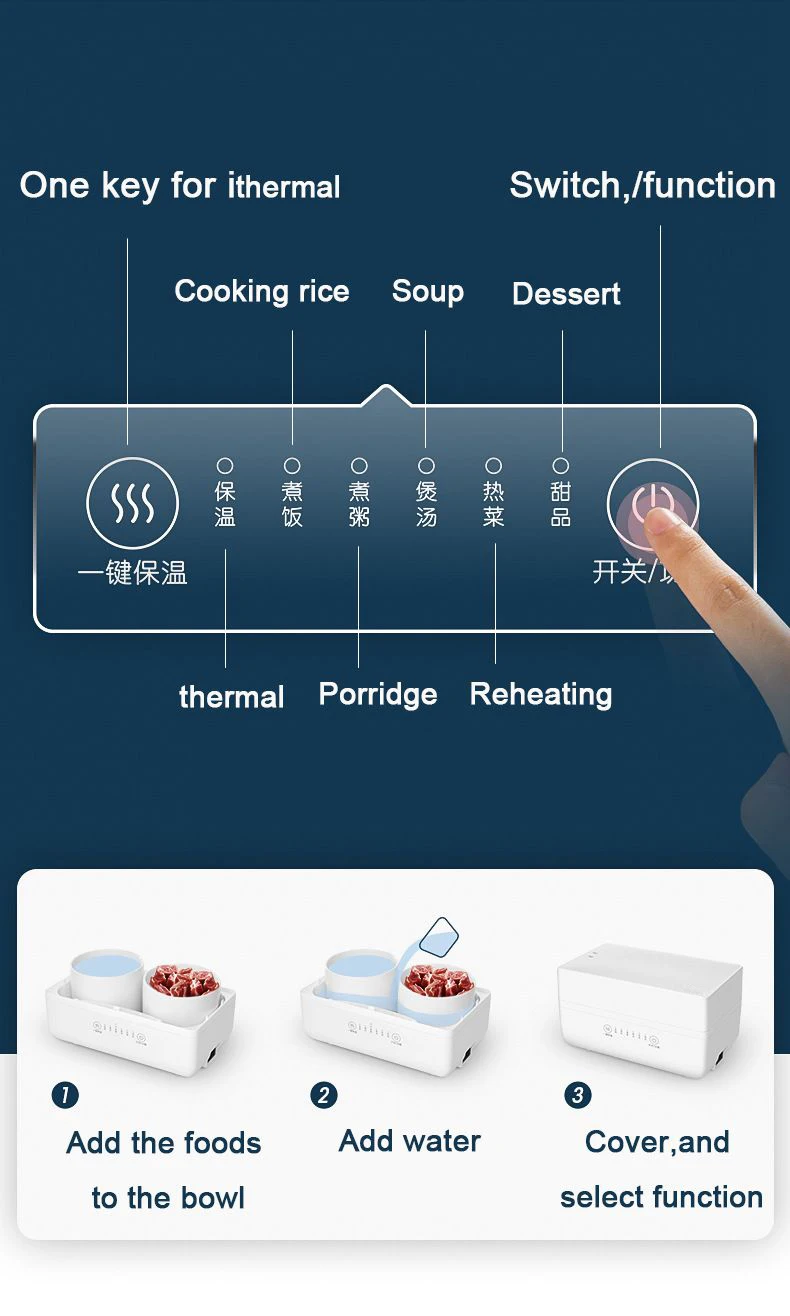 DMWD Электрический нагревательный Ланч-бокс мини суп тушеный горшок рисоварка керамический контейнер для еды Bento Ланчбокс каша подогреватель пищи