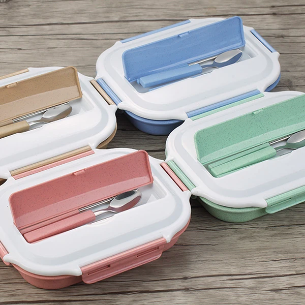  Food Storage Container Kitchen Stainless Steel Grid 2 Single Layer 1 Separation Student Kid School  - 4000367649074