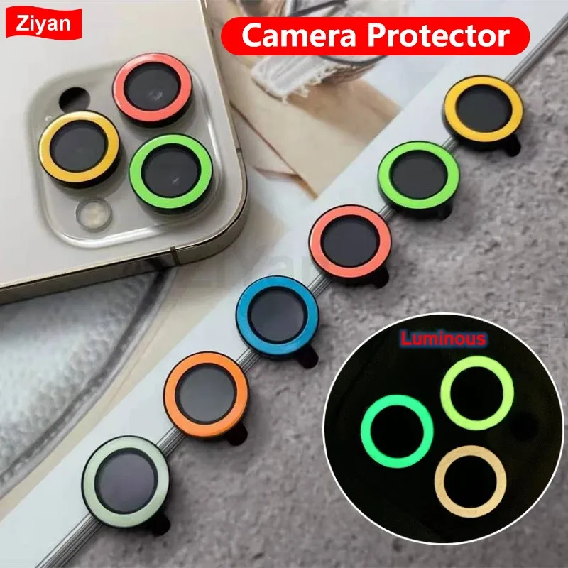 Luminous Camera Lens Protector For Iphone 12 Pro Max 12 Mini Full Camera Ring Glass For Iphone 11 Pro Max 12pro Protective Case Screen Protectors Aliexpress