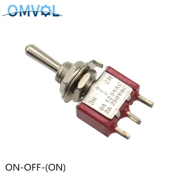 

2pcs 6mm mini toggle switch ON-OFF-(ON) 3 position,3 pins,single side spring return