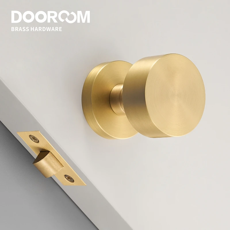 

Dooroom Brass Door Lock Set Modern Brass Black Nickel Interior Bedroom Bathroom Double Wood Door Lever Set Dummy Handle Passage