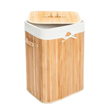 

Single Lattice Bamboo Folding Basket Body with Cover Wood Color