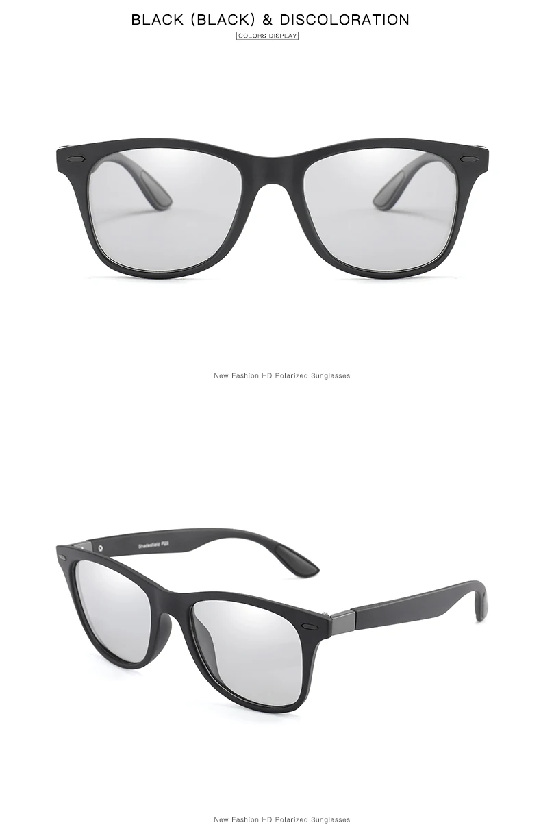 Квадратные брендовые фотохромные поляризованные солнцезащитные очки, классические заклепки, хамелеон, мужские и женские очки TR90, солнцезащитные очки, мужские очки