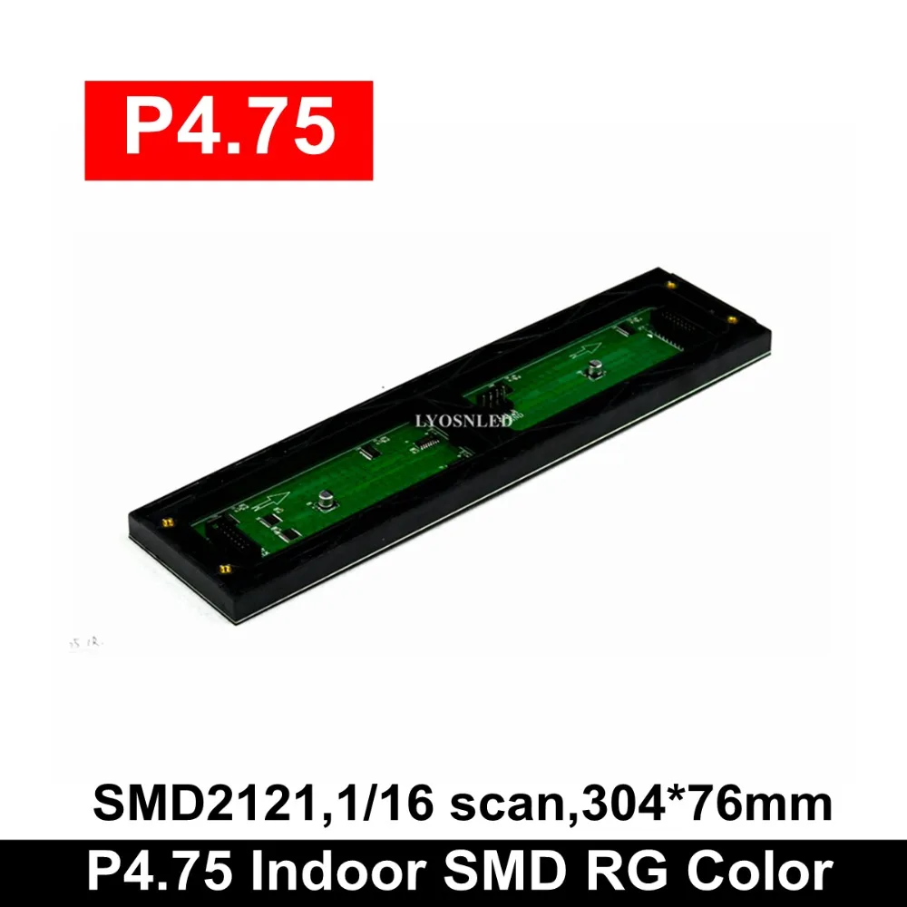 Внутренний P4.75 двухцветный SMD 2 в 1 светодиодный модуль 304*76 мм магазин движущийся