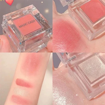 

High gloss blush all-in-one plate rouge fine flash brighten three-dimensional two-color blush repair capacity mashed potatoes