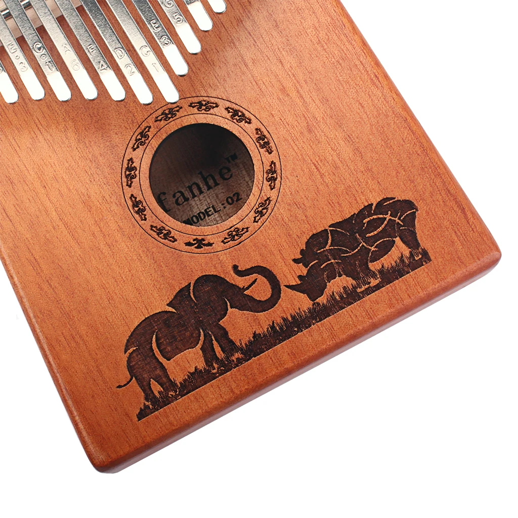 17Keys Mahogany Kalimba Mbira Natural Calimba Tuning Tool Accessory for Musical Parts 7.2x5.18x1.38inch