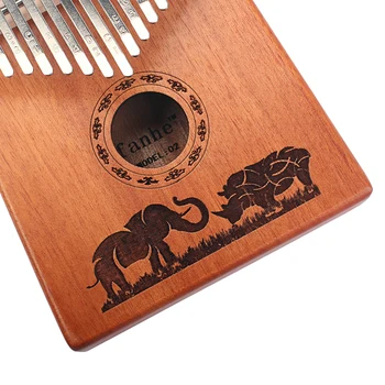 

17Keys Mahogany Kalimba Mbira Natural Calimba Tuning Tool Accessory for Musical Parts 7.2x5.18x1.38inch