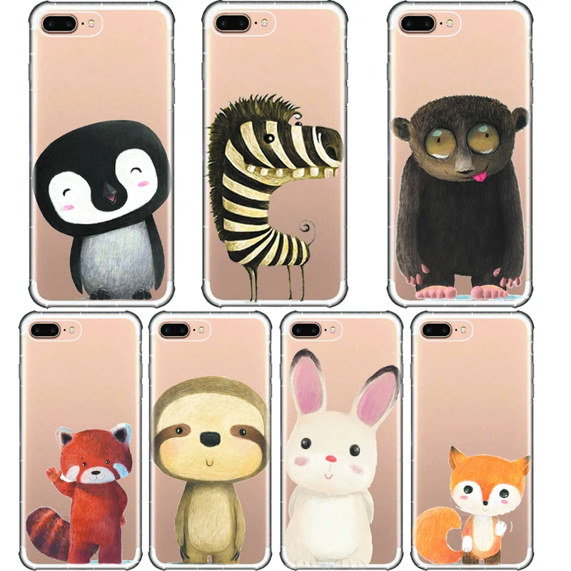 Zebra Lion Rabbit Squirrel Tiger Hedgehog Penguin Bird Fox Phone Case For iPhone 13 SE 2020 7 8 Plus X XS XR 11 12 Pro Max Mini | Мобильные